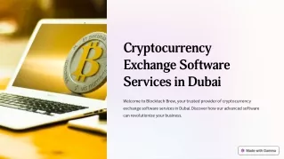 Expert Cryptocurrency Exchange Software Development Services in Dubai
