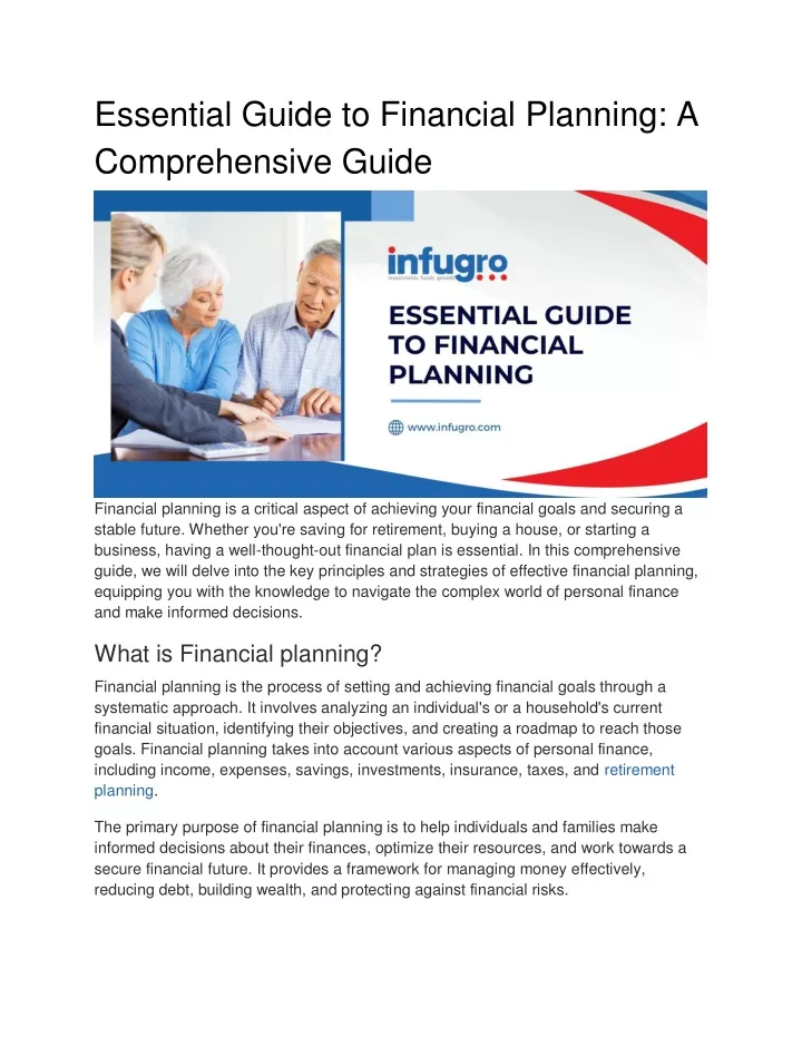 essential guide to financial planning