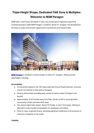 triple height shops dedicated f b zone multiplex