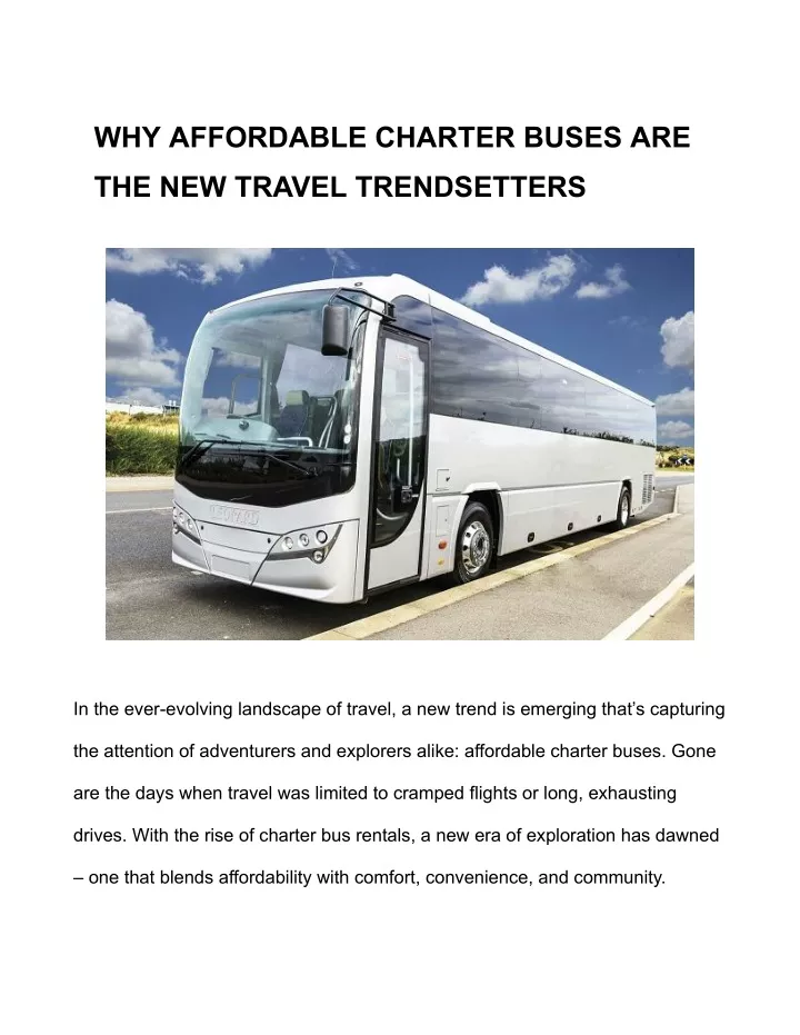 why affordable charter buses are