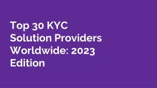 Top KYC Solutions 2023