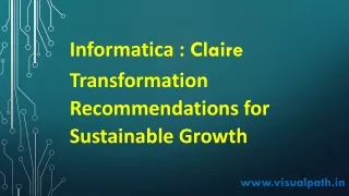 informatica claire transformation recommendations