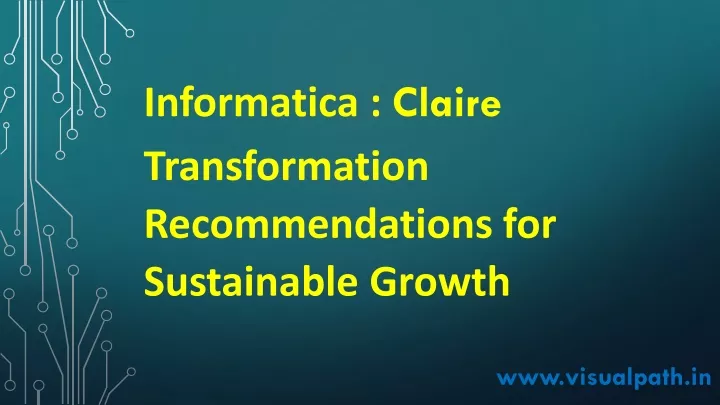 informatica claire transformation recommendations