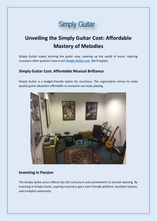 Unveiling the Simply Guitar Cost: Affordable Mastery of Melodies