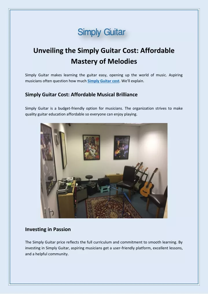 unveiling the simply guitar cost affordable