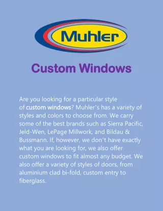 Custom Windows