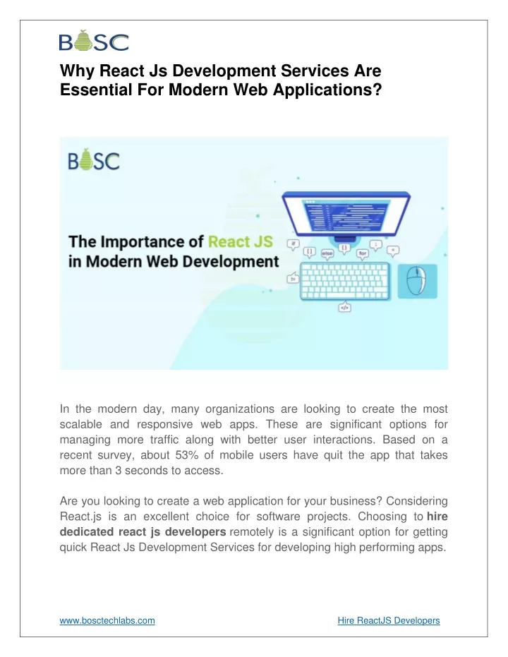 why react js development services are essential