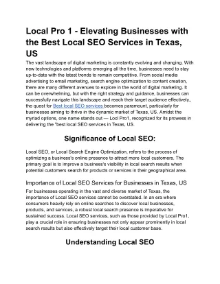 local seo services