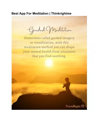 best app for meditation thinkrightme