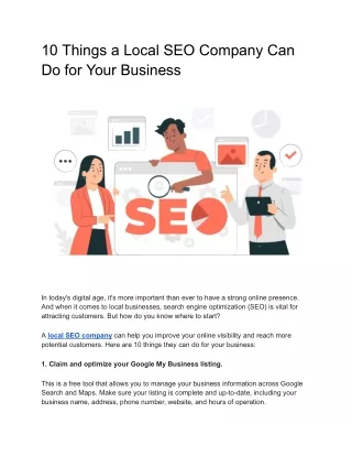 10 things a local seo company can do for your