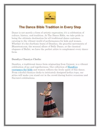 The Dance Bible Tradition in Every Step