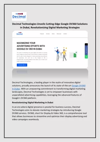 decimal technologies unveils cutting edge google