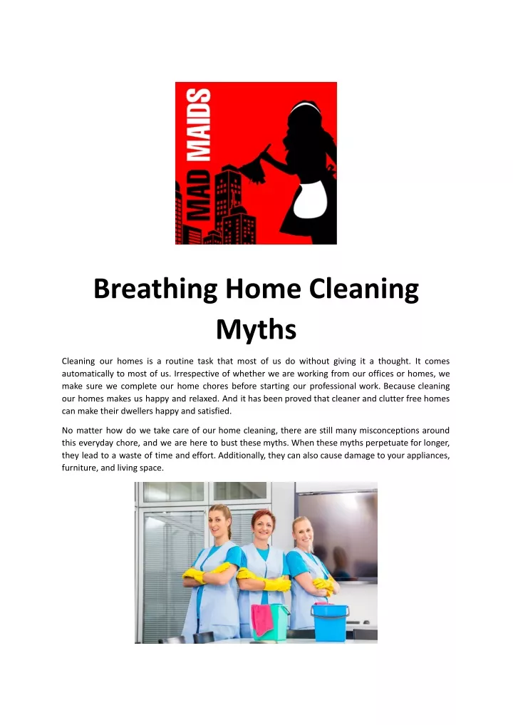 breathing home cleaning myths