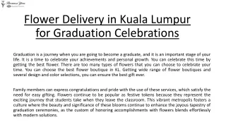 Flower Delivery in Kuala Lumpur for Graduation Celebrations