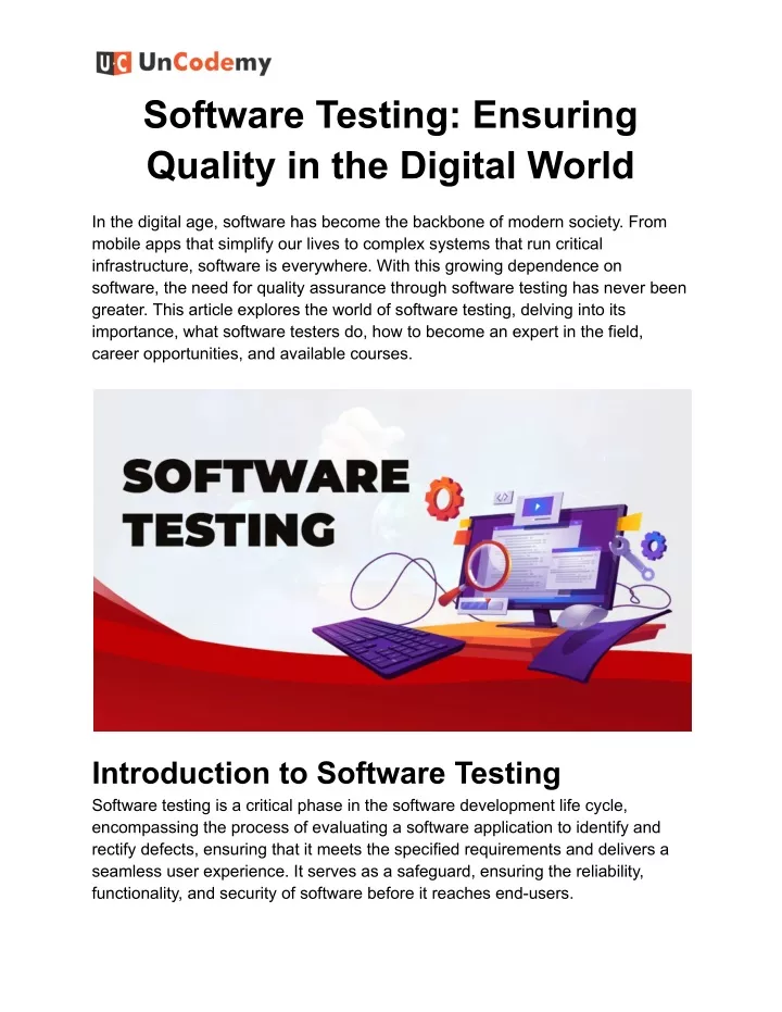 software testing ensuring quality in the digital