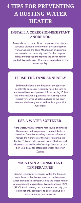 4 Tips for Preventing a Rusting Water Heater