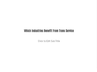 Which Industries Benefit From Trans Service