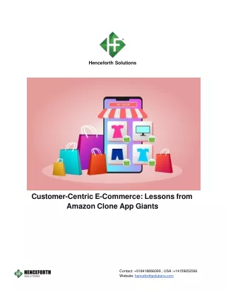 Customer-Centric E-Commerce: Lessons from Amazon Clone App Giants