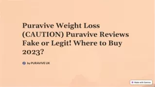 Puravive Weight Loss (CAUTION) Puravive Reviews Fake or Legit! Where to Buy 2023?