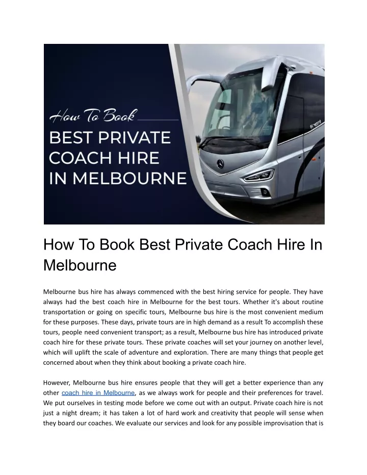 how to book best private coach hire in melbourne