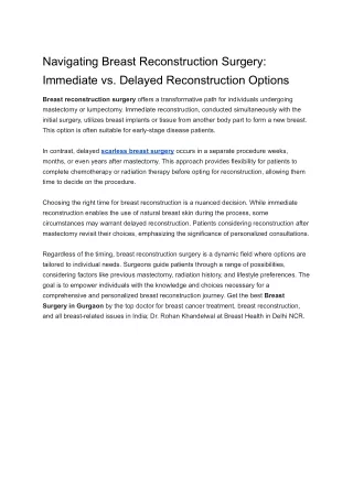 Navigating Breast Reconstruction Surgery_ Immediate vs. Delayed Reconstruction Options