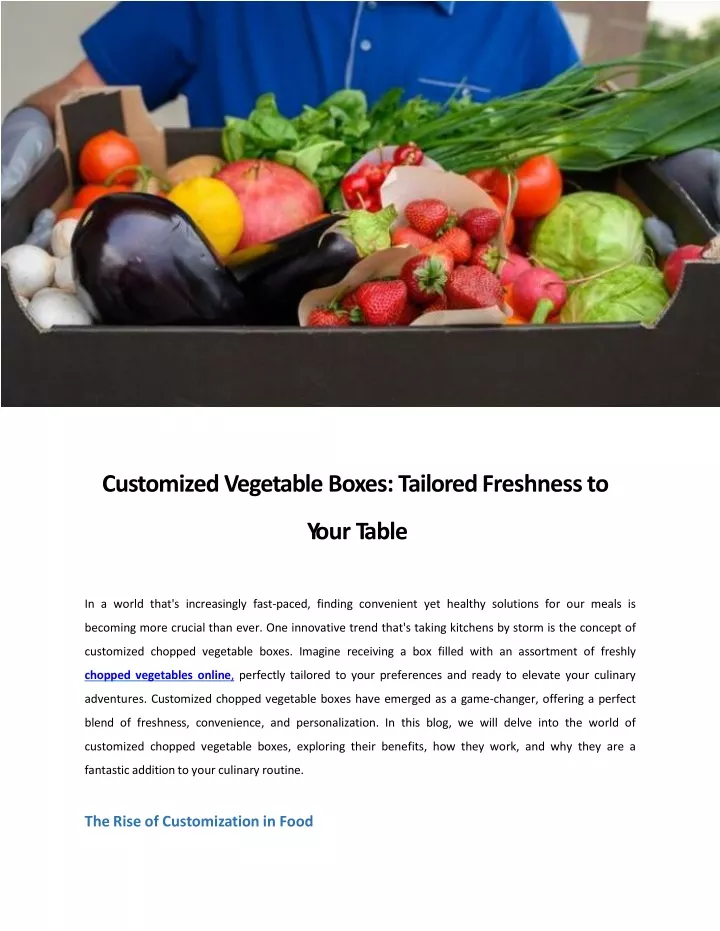 customized vegetable boxes tailored freshness