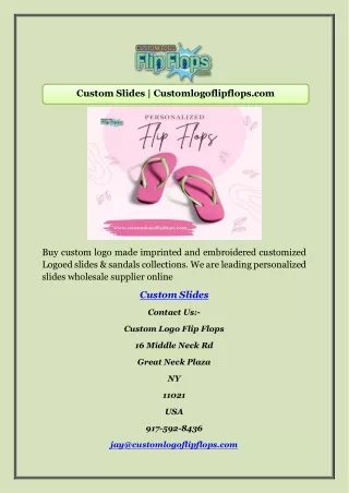 Custom Slides | Customlogoflipflops.com