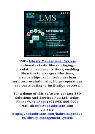 3sd s library management system automates tasks