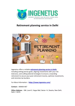 Retirement planning service in Delhi