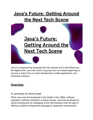 java s future getting around the next tech scene