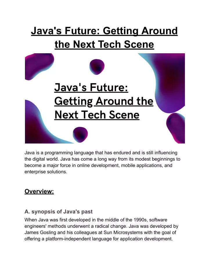 java s future getting around the next tech scene