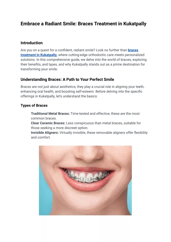 embrace a radiant smile braces treatment