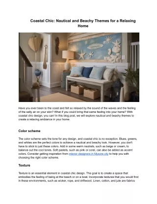 coastal chic nautical and beachy themes