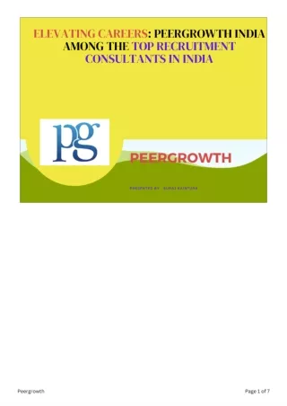 PeerGrowth India Among the Top Recruitment Consultants in India