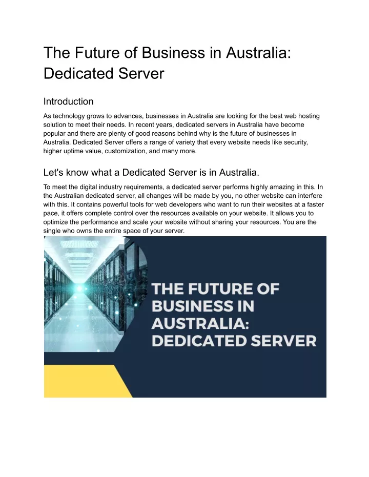the future of business in australia dedicated