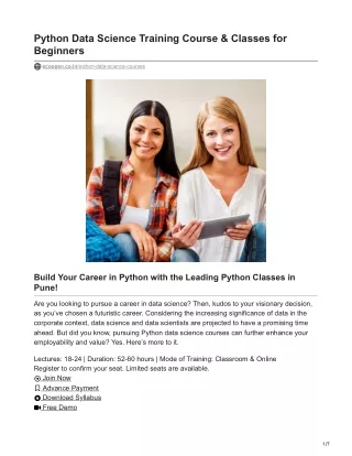 Python Data Science Training Course amp Classes for Beginners