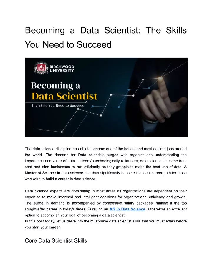 becoming a data scientist the skills you need
