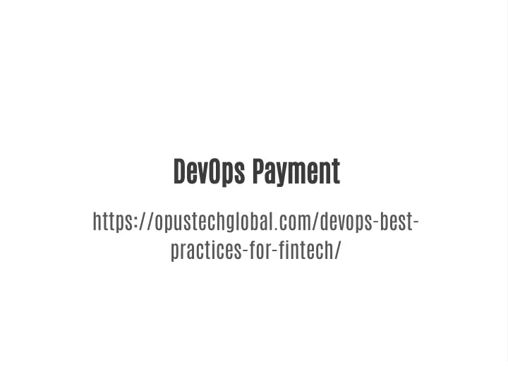 devops payment