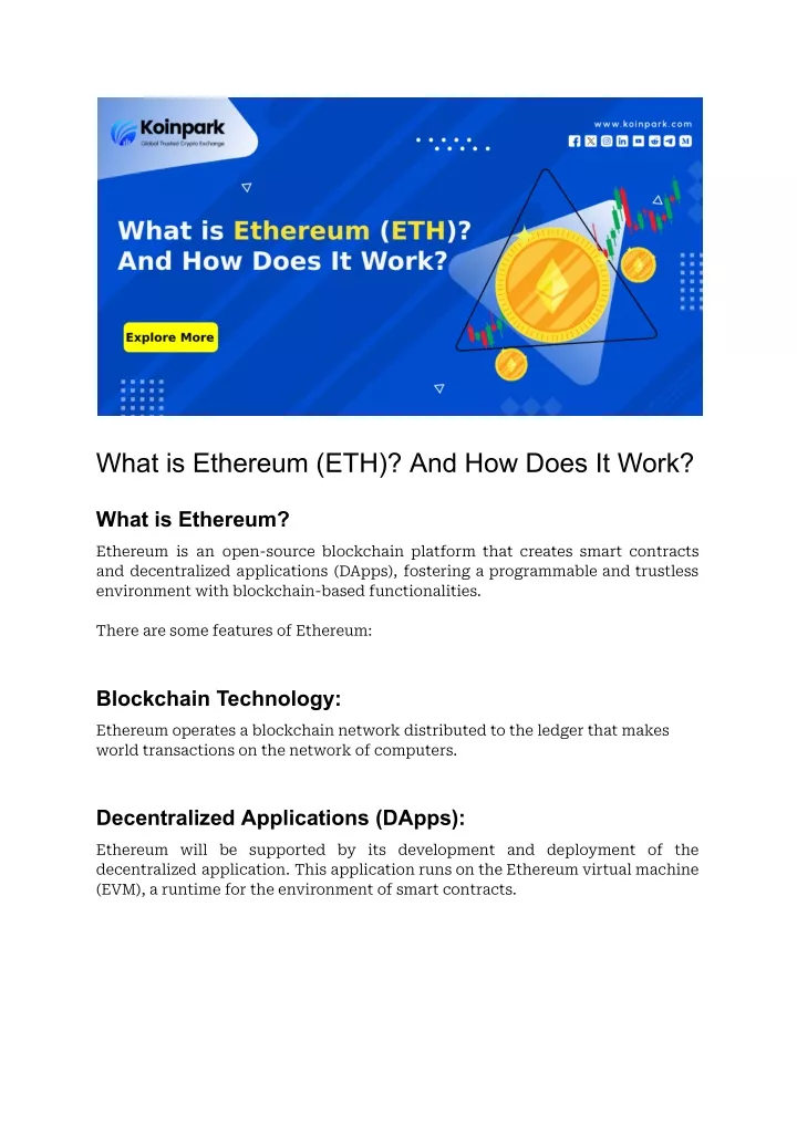 what is ethereum eth and how does it work