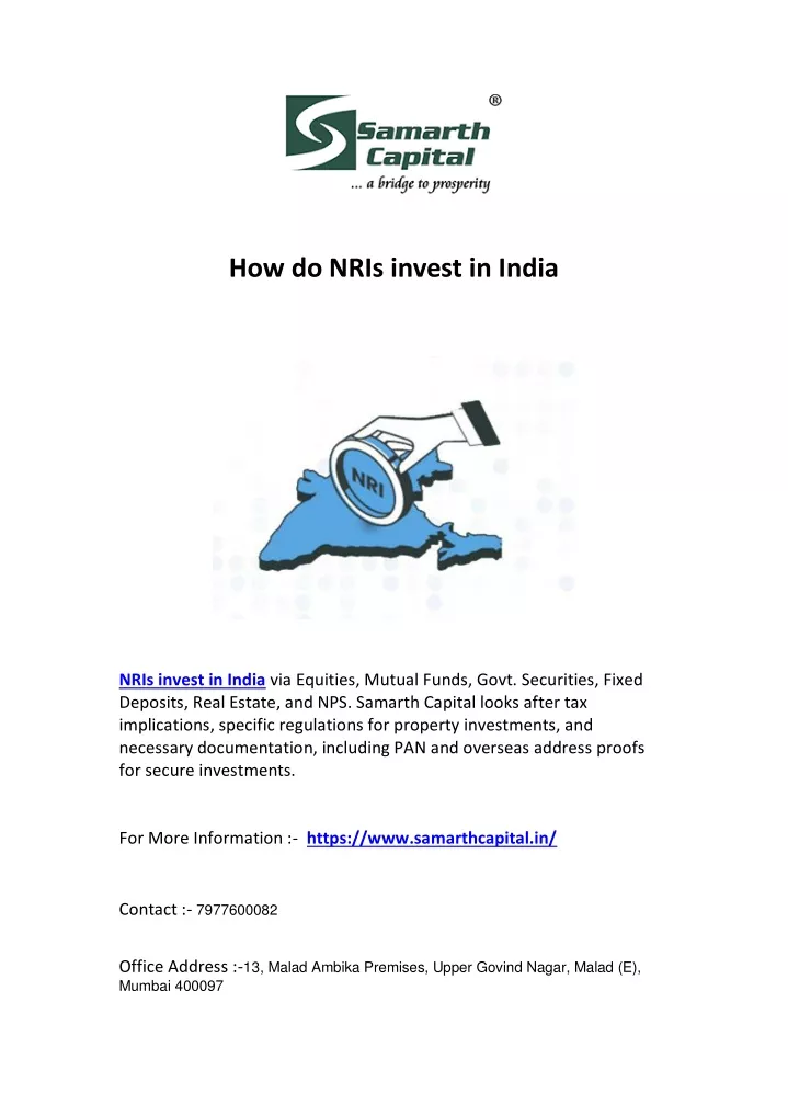 how do nris invest in india