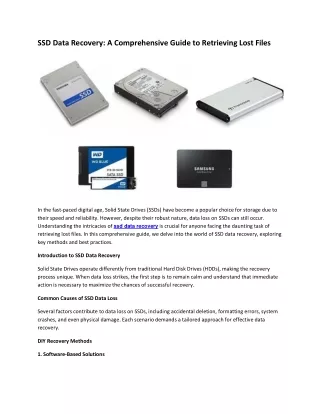 SSD Data Recovery A Comprehensive Guide to Retrieving Lost Files