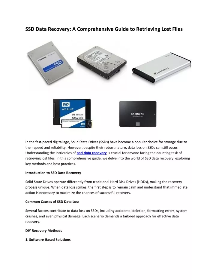 ssd data recovery a comprehensive guide