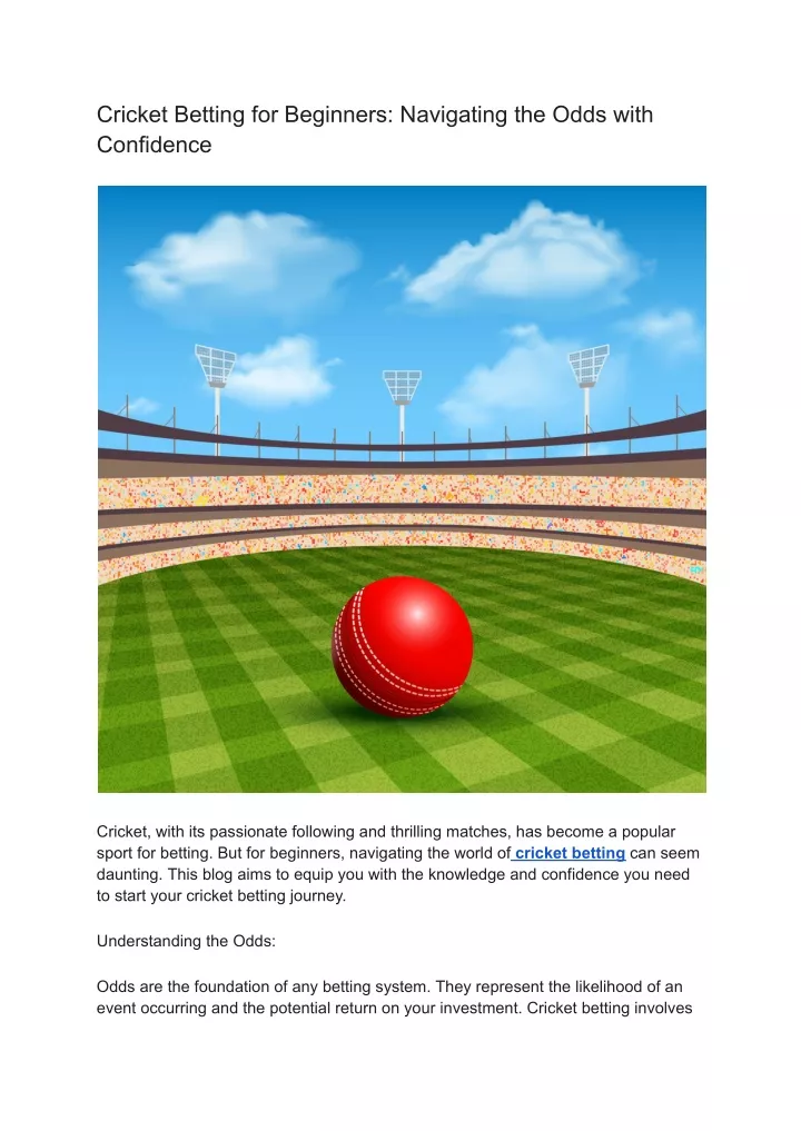 cricket betting for beginners navigating the odds