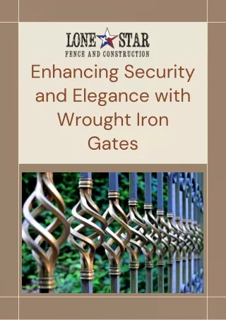 Enhancing Security and Elegance with Wrought Iron Gates