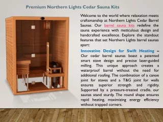 Premium Northern Lights Cedar Sauna Kits