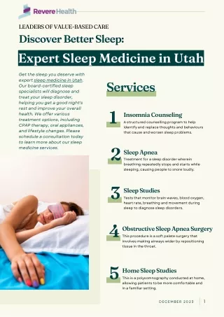 Discover Better Sleep: Expert Sleep Medicine in Utah | Revere Health