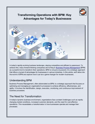 transforming operations with bpm key advantages