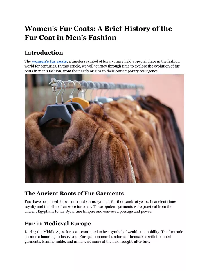 women s fur coats a brief history of the fur coat