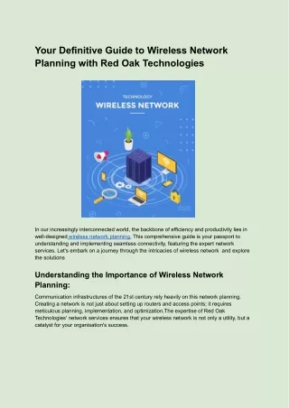 Your Definitive Guide to Wireless Network Planning with Red Oak Technologies