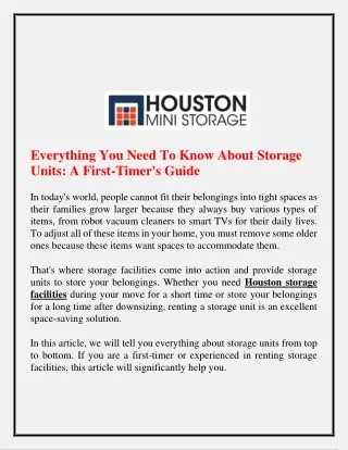 Everything You Need To Know About Storage Units A First Timers Guide